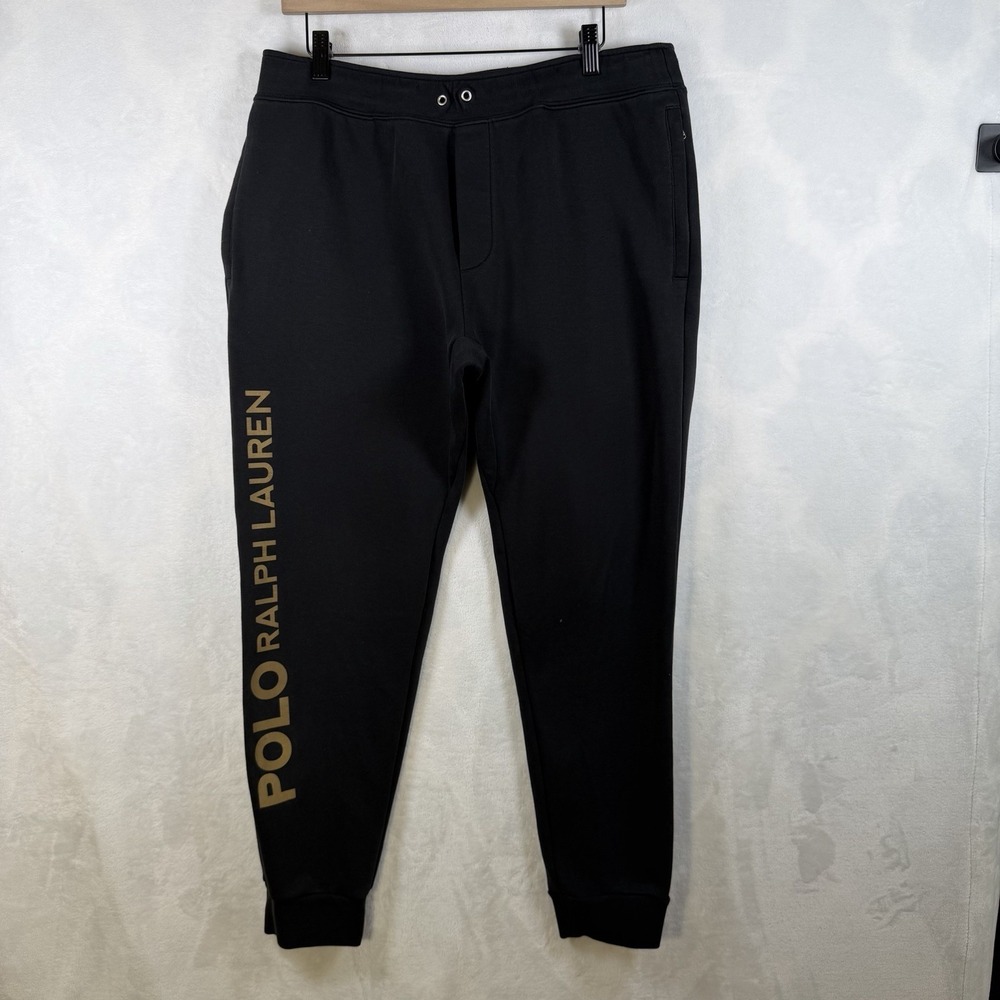 Polo Ralph Lauren Gold Logo Cotton Blend Joggers Pants Men's Size L - No String